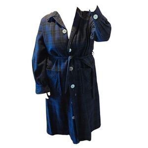 Pendleton Blue Plaid Long Coat